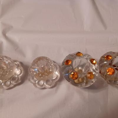 2 sets of crystal candle holder