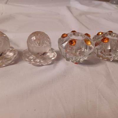 2 sets of crystal candle holder