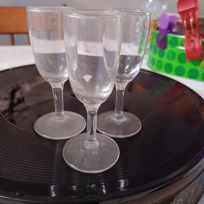 3 cordial glasses