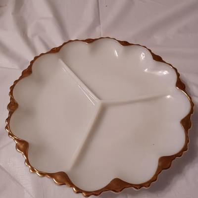 Vintage Milk Glass Serving Dish