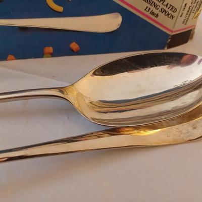 2 silverplated spoons