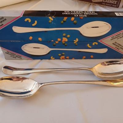 2 silverplated spoons