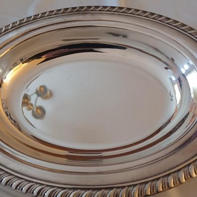 3pc silver plate serving dishes