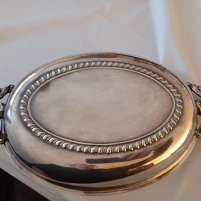 3pc silver plate serving dishes