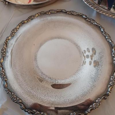 3pc silver plate serving dishes