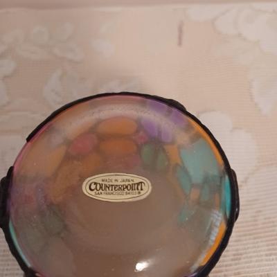 "Stained" Glass Votive holder