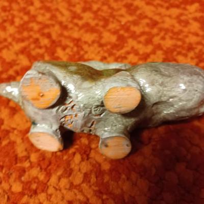 resin hippo with baby handcarved