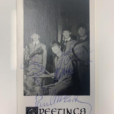 Beatles signed Greeting card.  GFA authenticated