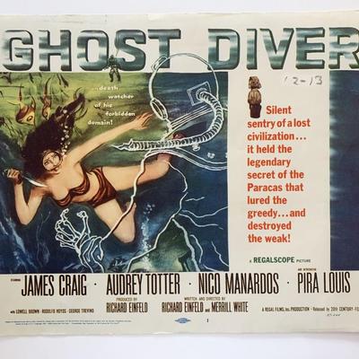 Ghost Diver original 1957 vintage lobby card