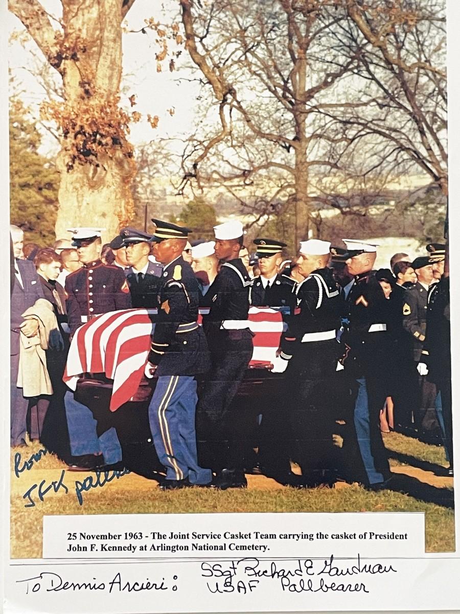 JFK funeral pallbearer Sergeant Richard E. Gaudreau signed photo