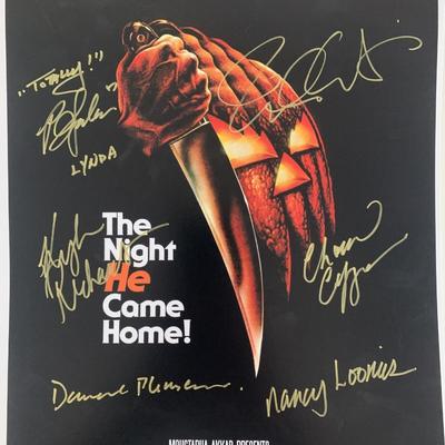 Halloween cast signed mini movie poster