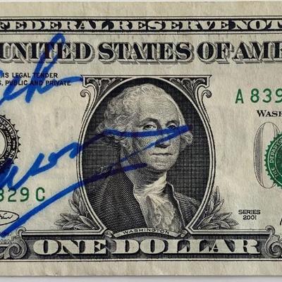 Comedian Jackie Mason signed one dollar bill (JSA)