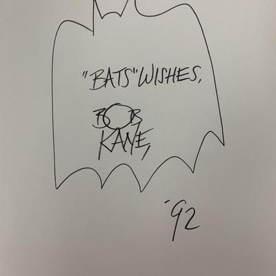 Bob Kane Batman hand drawn signed sketch