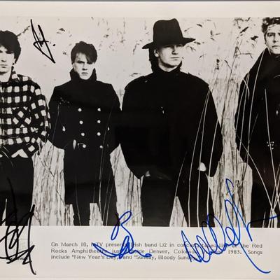 MTV original U2 band signed photo