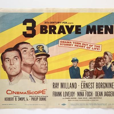 Three Brave Men original 1956 vintage lobby card
