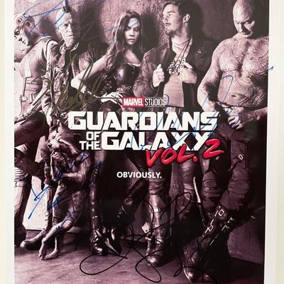 Guardians of The Galaxy cast signed photo