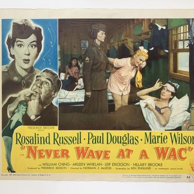 Never Wave at a Wac original 1953 vintage lobby card