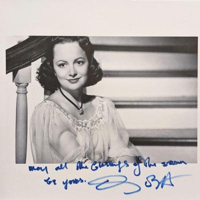 Olivia de Havilland signed photo