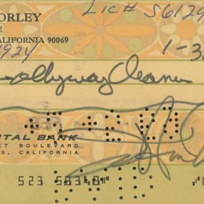 Laugh Ins Jo Anne Worley signed check