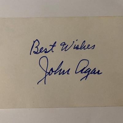 John Agar signature cut 