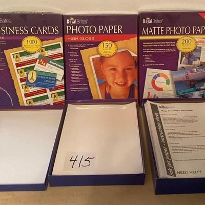 Photo Paper and Business Cards