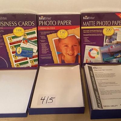 Photo Paper and Business Cards