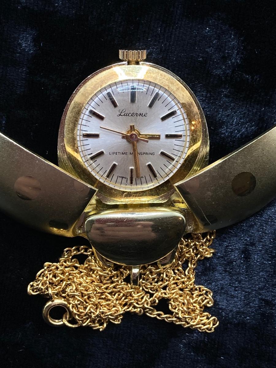 Lucerne | Jewelry | Lucerne Pendant Necklace Pocket Watch Roman Numerals  Swiss Made Wind Up Vintage | Poshmark