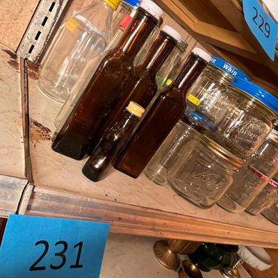 Large lot of jars & bottles