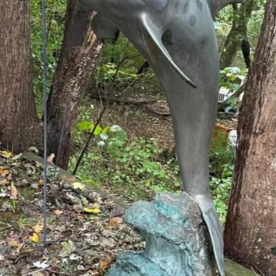 Oversize Outdoor Bronze Water Fountain Dolphin Statue