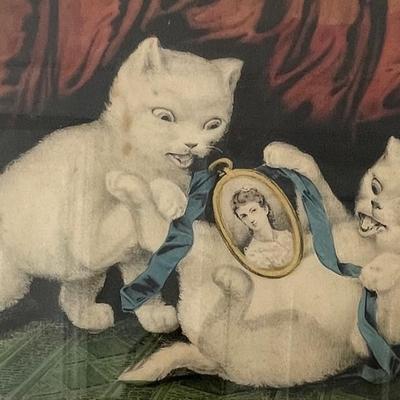 Litho, Currier & Ives, My Little White Kitties