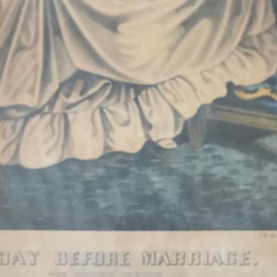 Litho, Currier & Ives, The Day Before Marriage