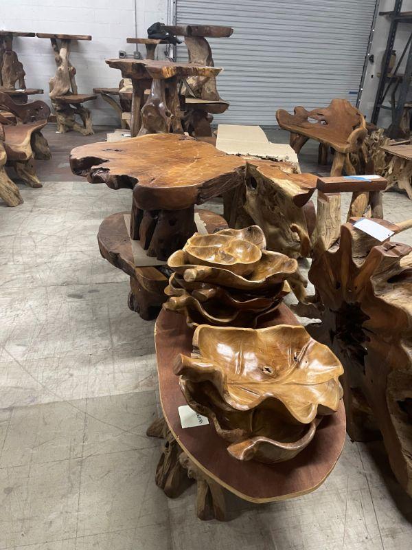 Large Teak/ Live Edge Furniture Store Going Out of Business Sale