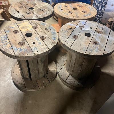 Four Wooden Wire Spools (BS1-MG)
