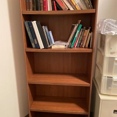 Book shelf with cook books and more