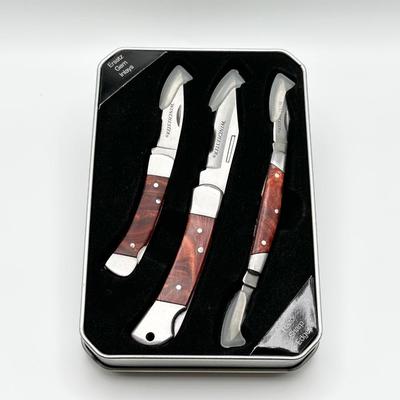 WINCHESTER ~ Set of Three Knives ~ Gem Inlays ~ Razor Sharp Edges