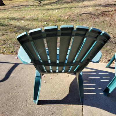Pair of Green Adirondack-Style Patio Chairs (Y-DW)