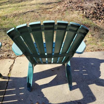 Pair of Green Adirondack-Style Patio Chairs (Y-DW)