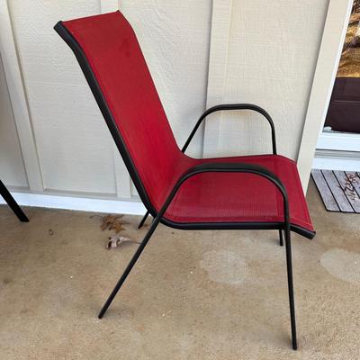 Red Sling Chairs & Table (Y-MG)