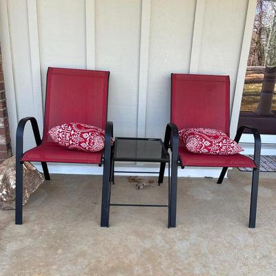 Red Sling Chairs & Table (Y-MG)