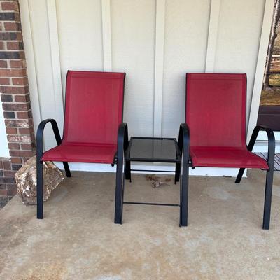 Red Sling Chairs & Table (Y-MG)