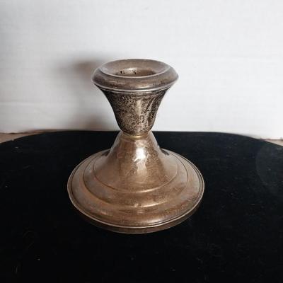 TWO STERLING SILVER (WEIGHTED) CANDLE STICK HOLDERS