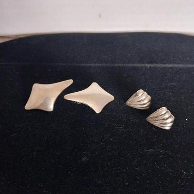TWO PAIR STERLING SILVER EARRINGS