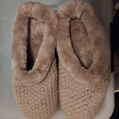 TWO NEW LADIES SLIP ON SLIPPERS