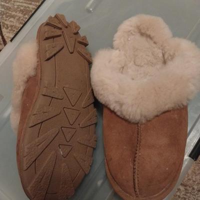 TWO NEW LADIES SLIP ON SLIPPERS