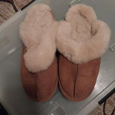 TWO NEW LADIES SLIP ON SLIPPERS