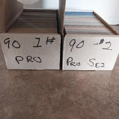 TWO BOXES 1990 PRO FOOTBALL TRADING CARDS #1 & #2
