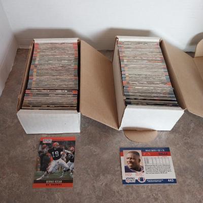 TWO BOXES 1990 PRO FOOTBALL TRADING CARDS #1 & #2