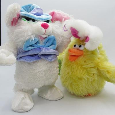 2 Easter themed Plush Toys bunny and chick