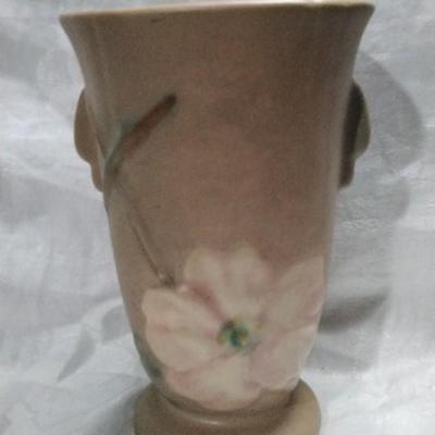 1930s Weller Magnolia two handeled tall Vase 6 1/2"