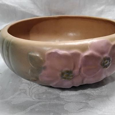 1930s Weller Pottery Wild Rose Low Bowl